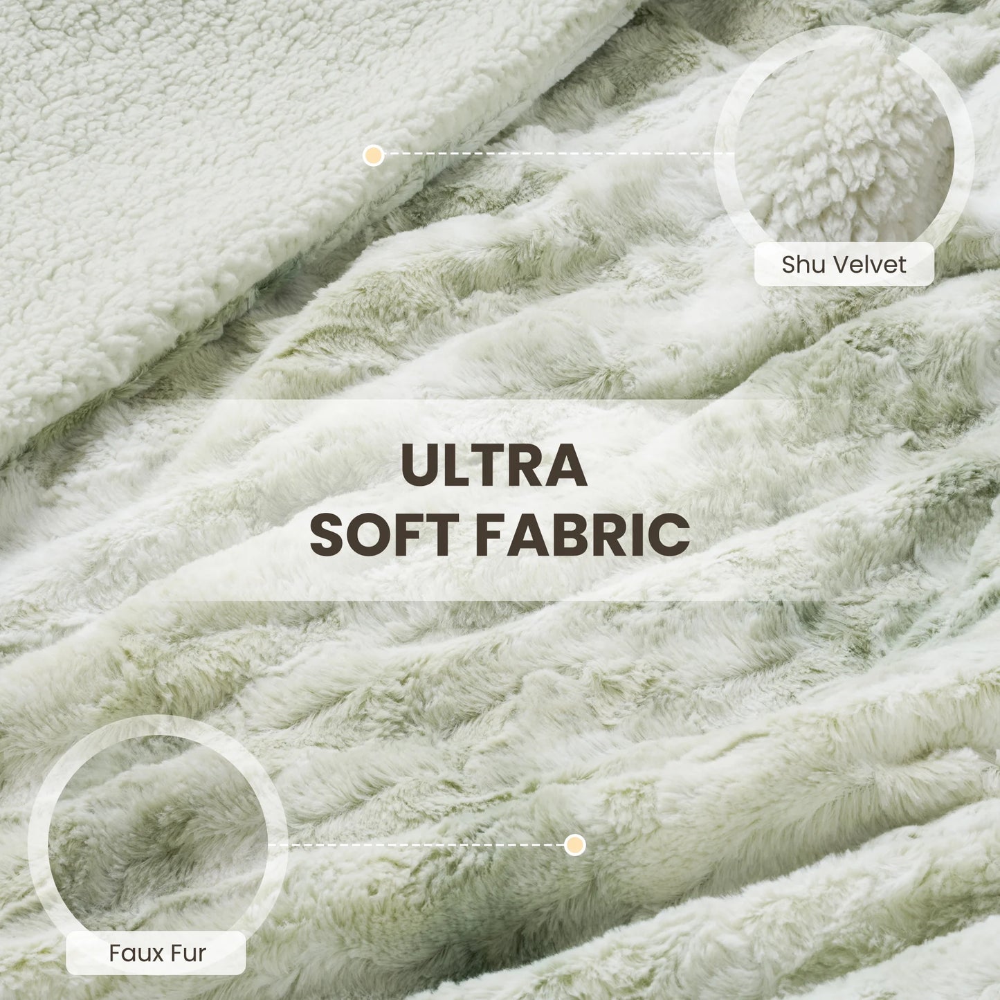 Heated Blanket 72"X84" Faux Fur & Sherpa Electric Blanket with 6 Heat Levels, 10H Timer, LED Display, Machine Washable, Tie-Dye Green