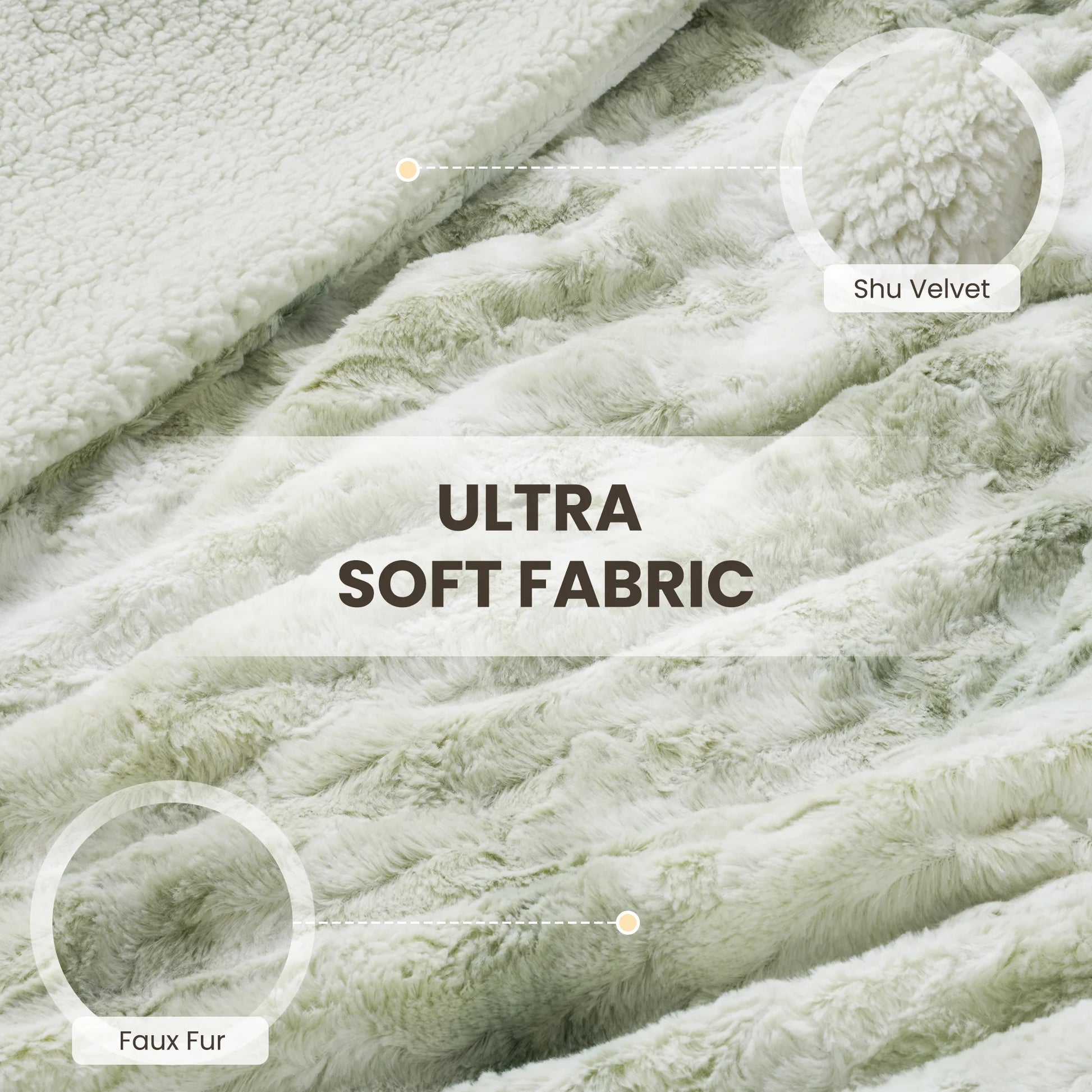 Heated Blanket 72"X84" Faux Fur & Sherpa Electric Blanket with 6 Heat Levels, 10H Timer, LED Display, Machine Washable, Tie-Dye Green