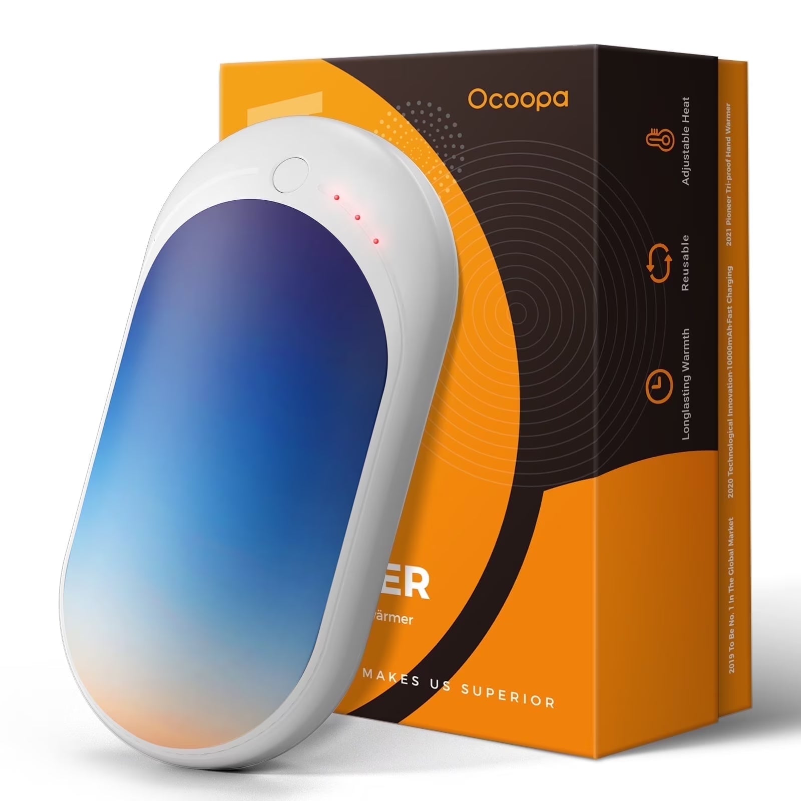 Hand Warmers Rechargeable, 1 Pack 5200Mah Electric Portable Pocket Heater, Best Gifts for Women Mens,Raynauds, Hunting, Golf, Camping