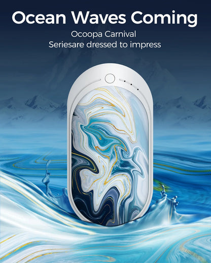 Hand Warmers Rechargeable, 1 Pack 5200Mah Electric Portable Pocket Heater, Best Gifts for Women Mens,Raynauds, Hunting, Golf, Camping