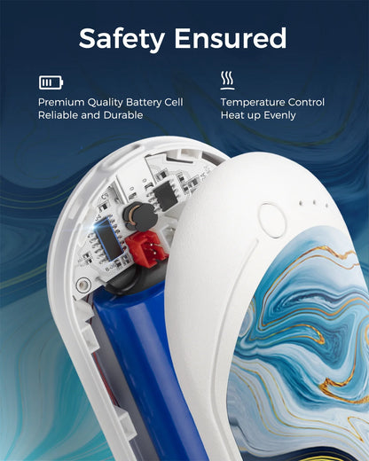 Hand Warmers Rechargeable, 1 Pack 5200Mah Electric Portable Pocket Heater, Best Gifts for Women Mens,Raynauds, Hunting, Golf, Camping