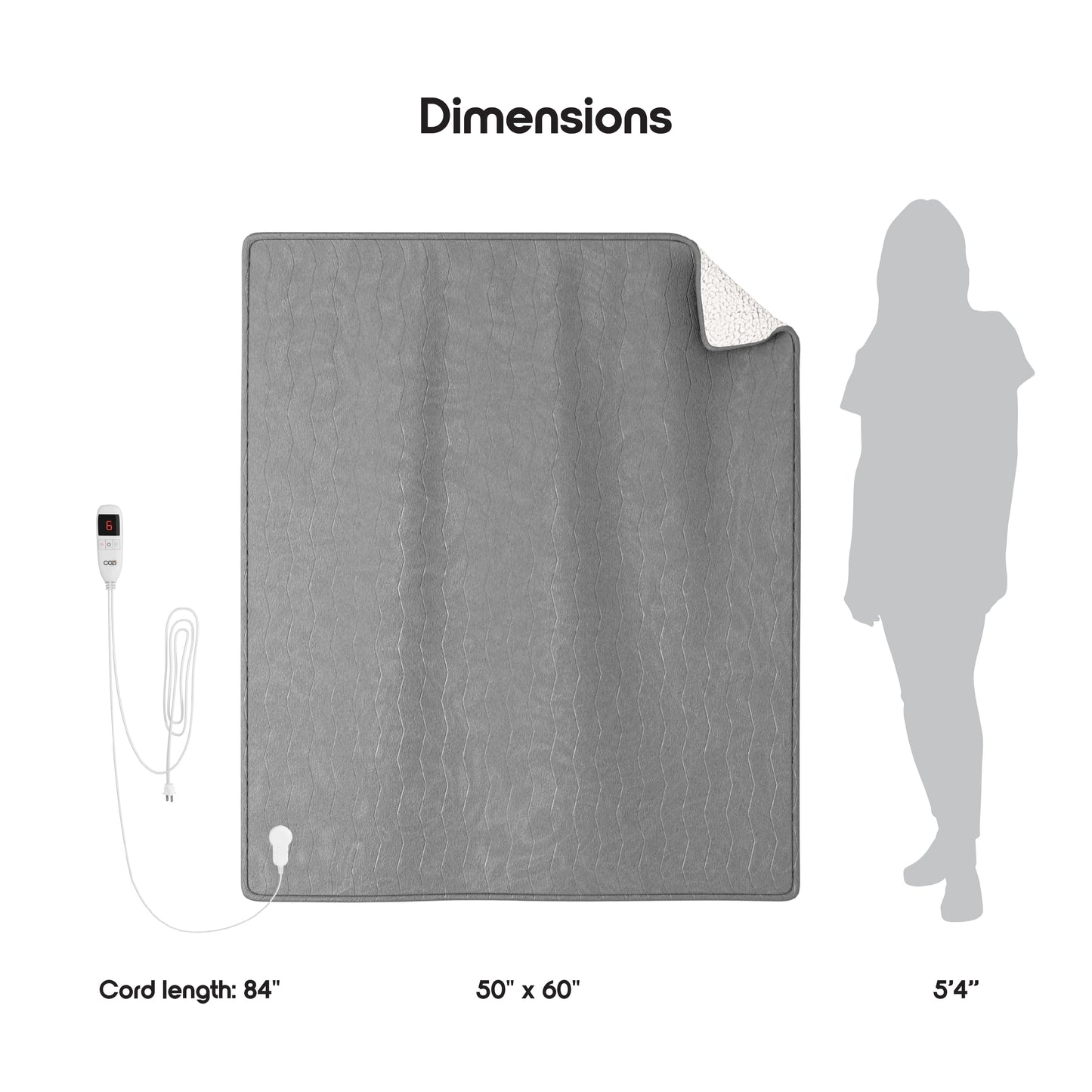 Heated Throw Blanket Super-Soft Sherpa and Flannel Electric Blanket with Adjustable Heat & Time Settings