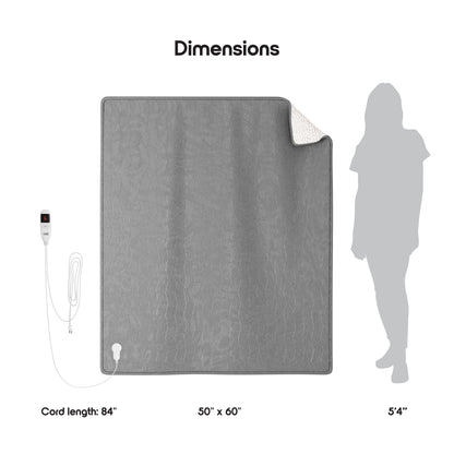 Heated Throw Blanket Super-Soft Sherpa and Flannel Electric Blanket with Adjustable Heat & Time Settings
