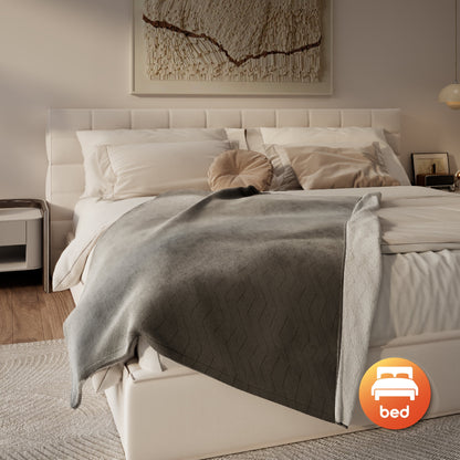 Heated Throw Blanket Super-Soft Sherpa and Flannel Electric Blanket with Adjustable Heat & Time Settings