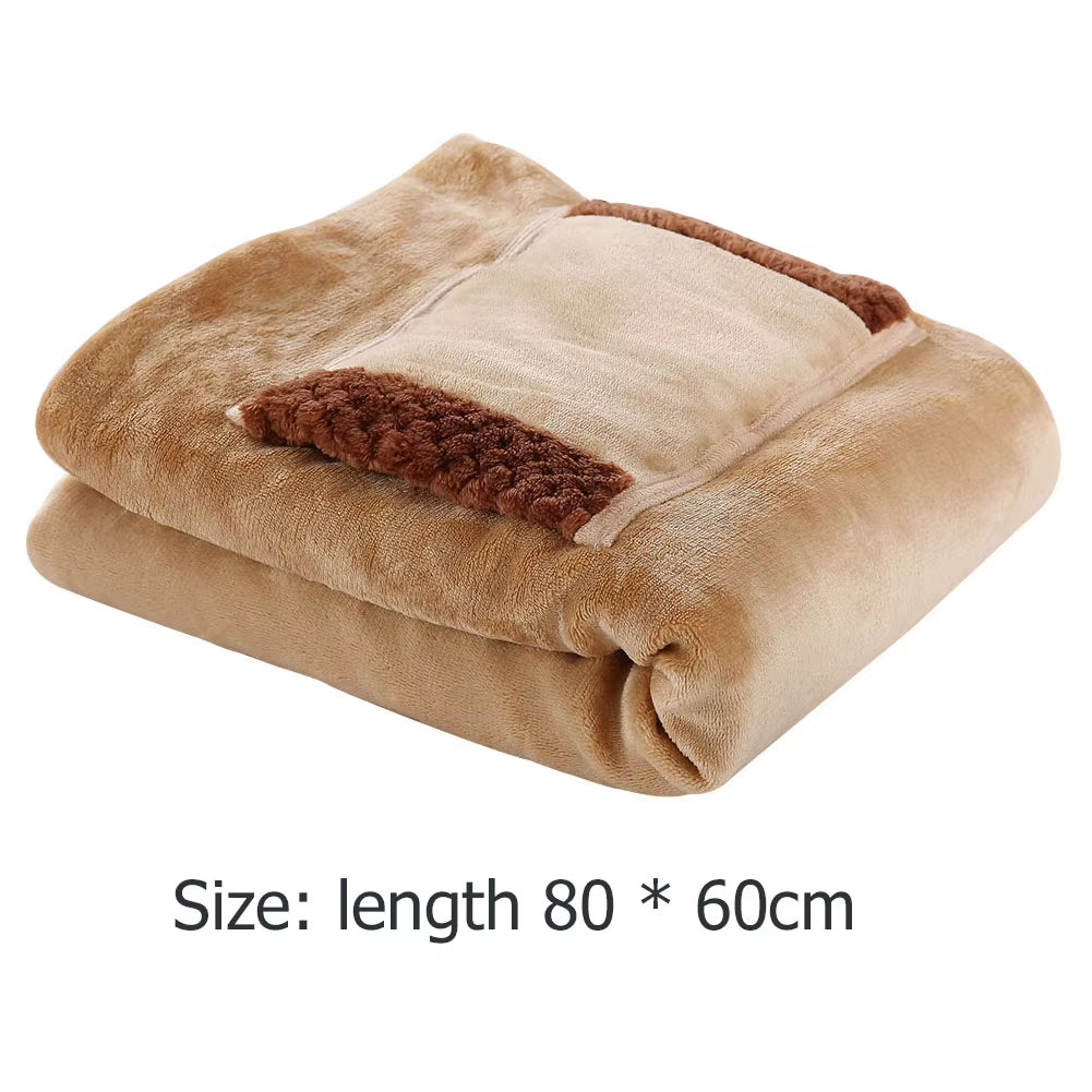 Wearable Heating Electric Blanket Coral Velvet Shawl 3 Heated Level Throw Blanket 5V 2A USB Charging 8 Heated Areas Fast Heating