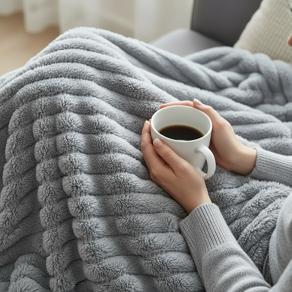 good but make it less ai and more realistic looking by changing the lighting and the nature of her holding the glass, maybe hold back on the steam coming from the coffee mug as well