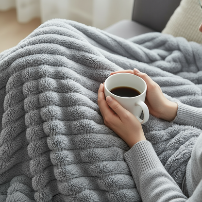 good but make it less ai and more realistic looking by changing the lighting and the nature of her holding the glass, maybe hold back on the steam coming from the coffee mug as well